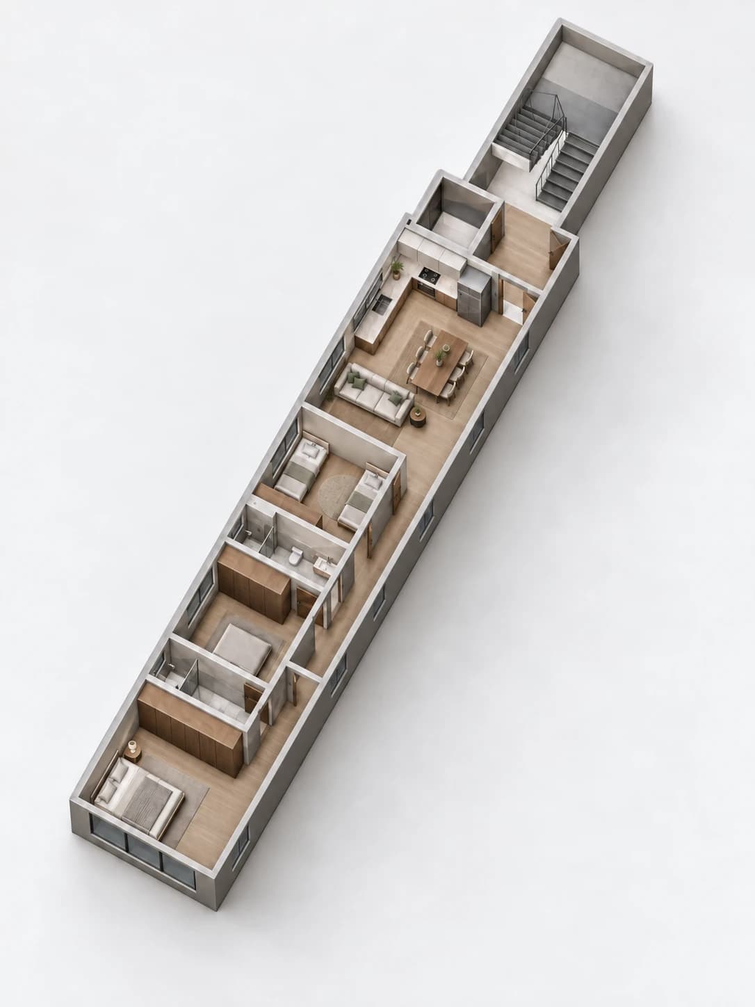 Apartamento inteiro · vista 3D mobiliada.