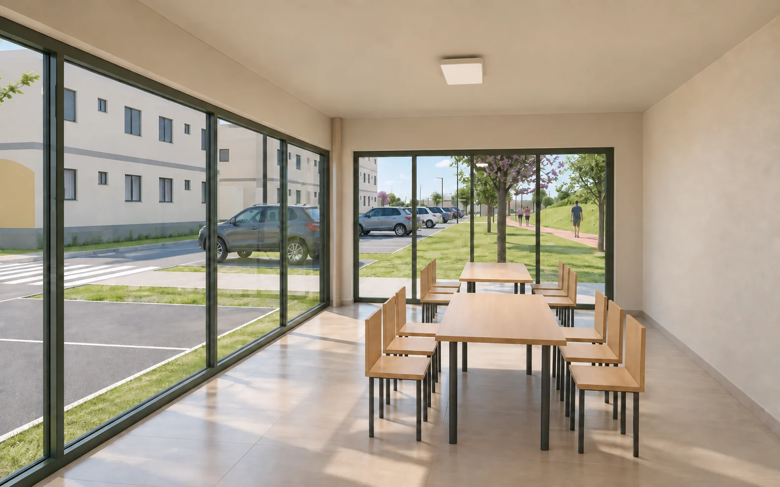 Do Salão Oeste para fora · o jardim permanece próximo.